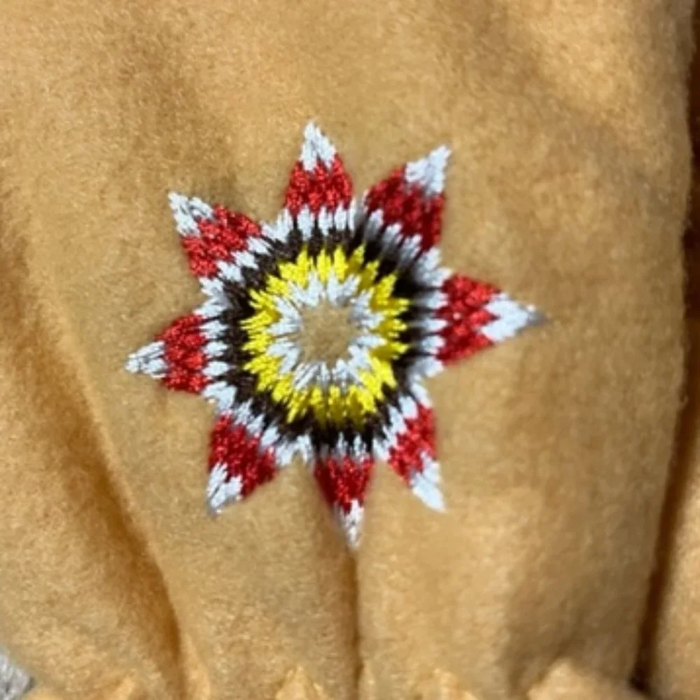 Star Motif Winter Mustard Yellow Fleece Gloves Men/Women